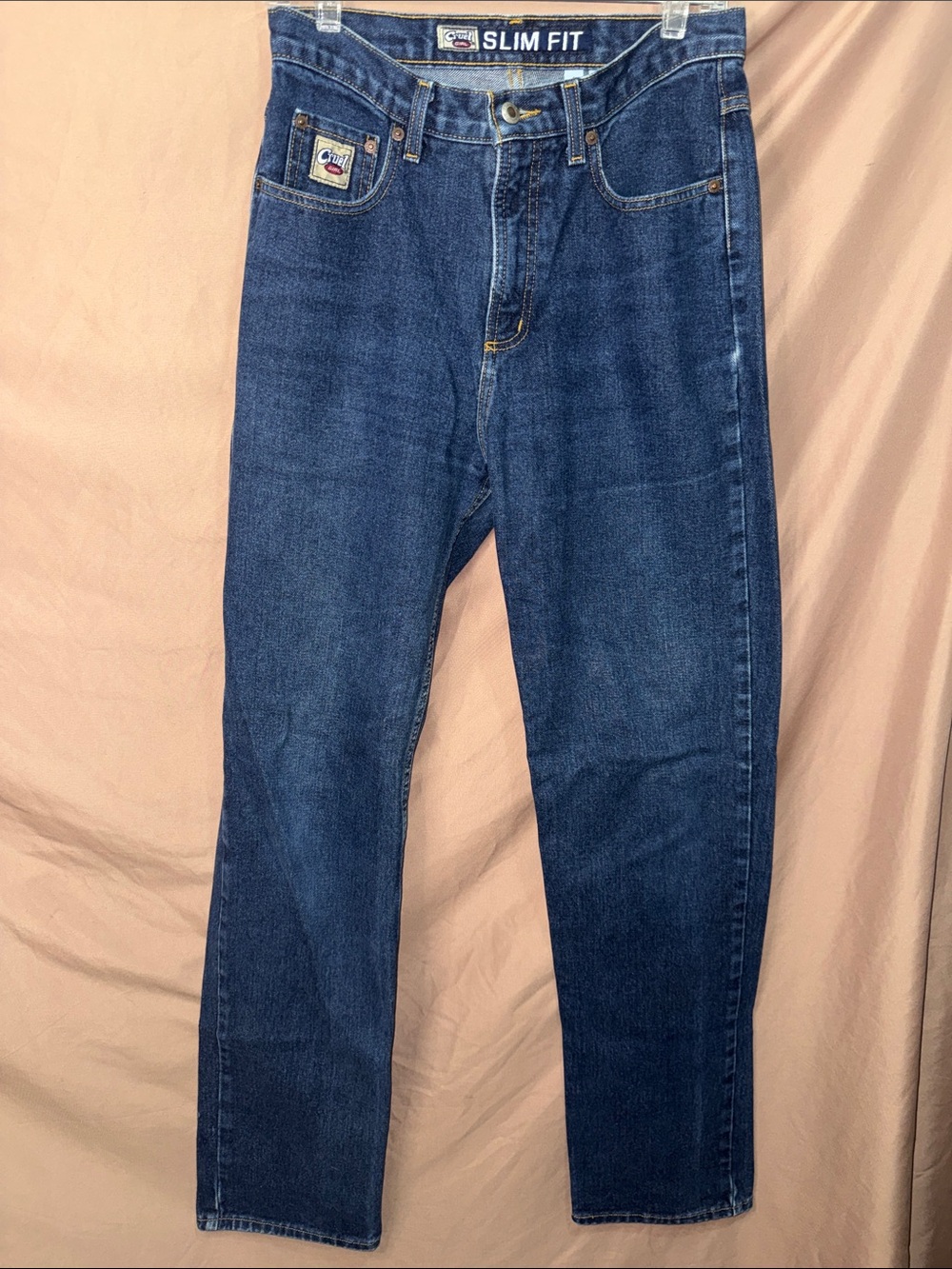EUC Cruel Girl Women's Slim Fit Boot Cut Jeans - Dark Blue 9/30 Long